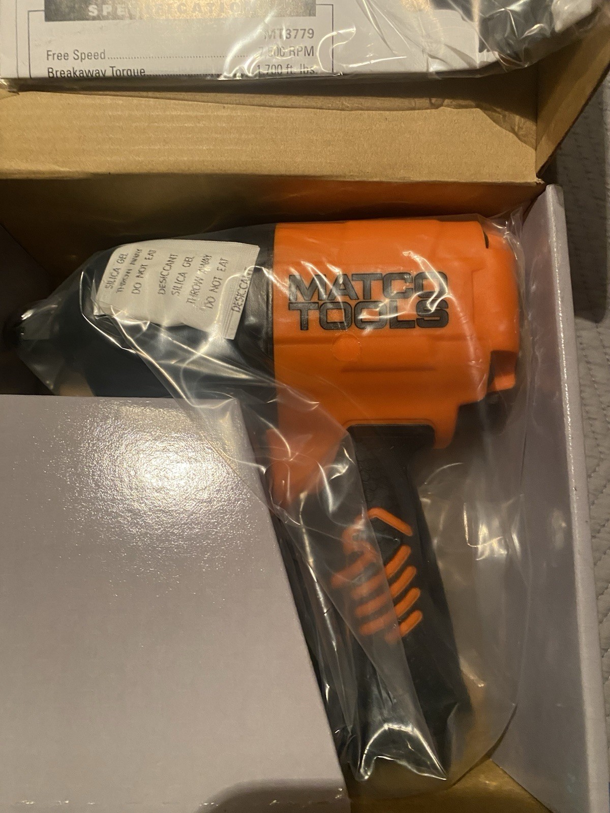 MATCO TOOLS ORANGE 1/2in IMPACT WRENCH #MT3779M
