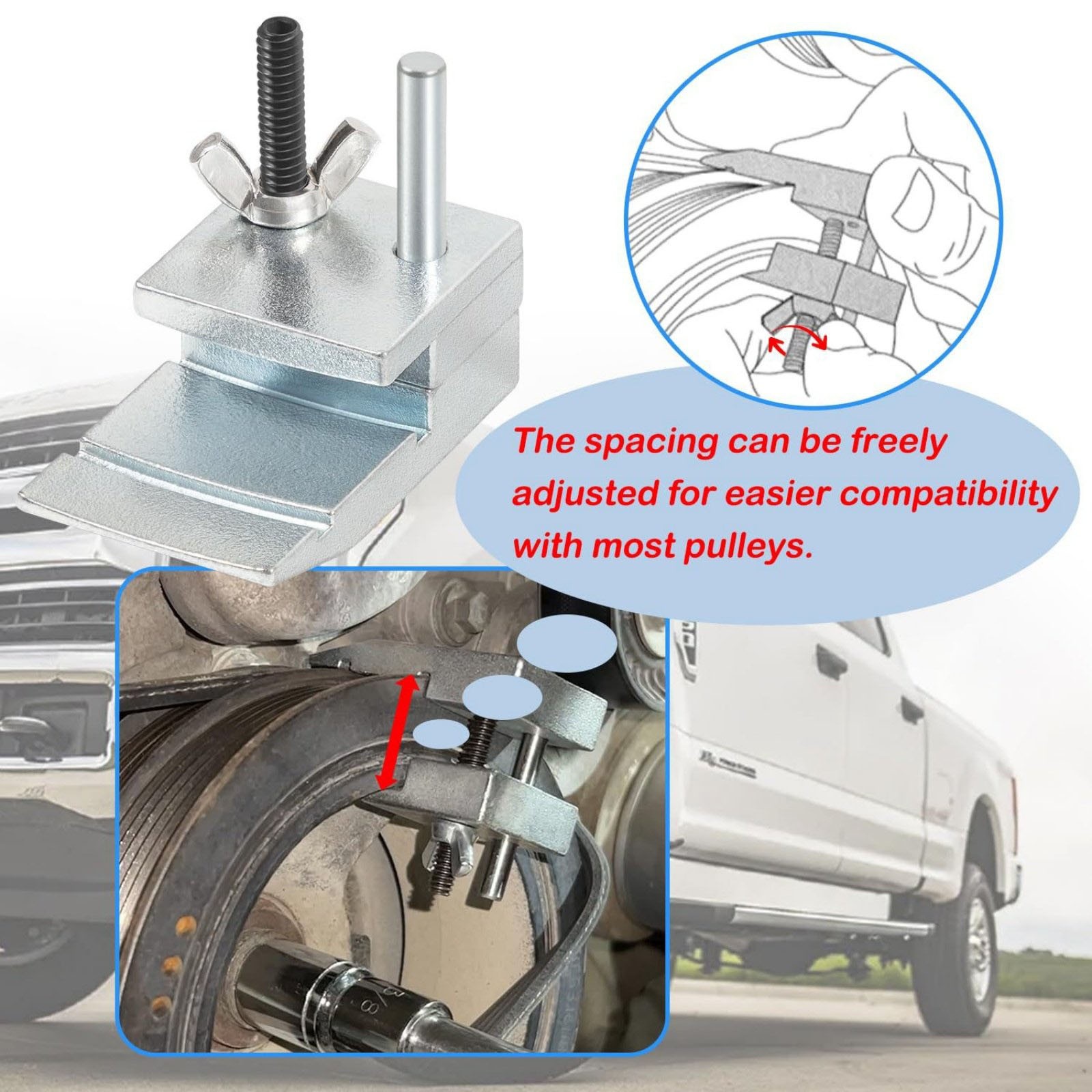 59350 Stretch Belt Installer for Extra-Deep Double Pulleys for Ford 3.5L 3.7L V6