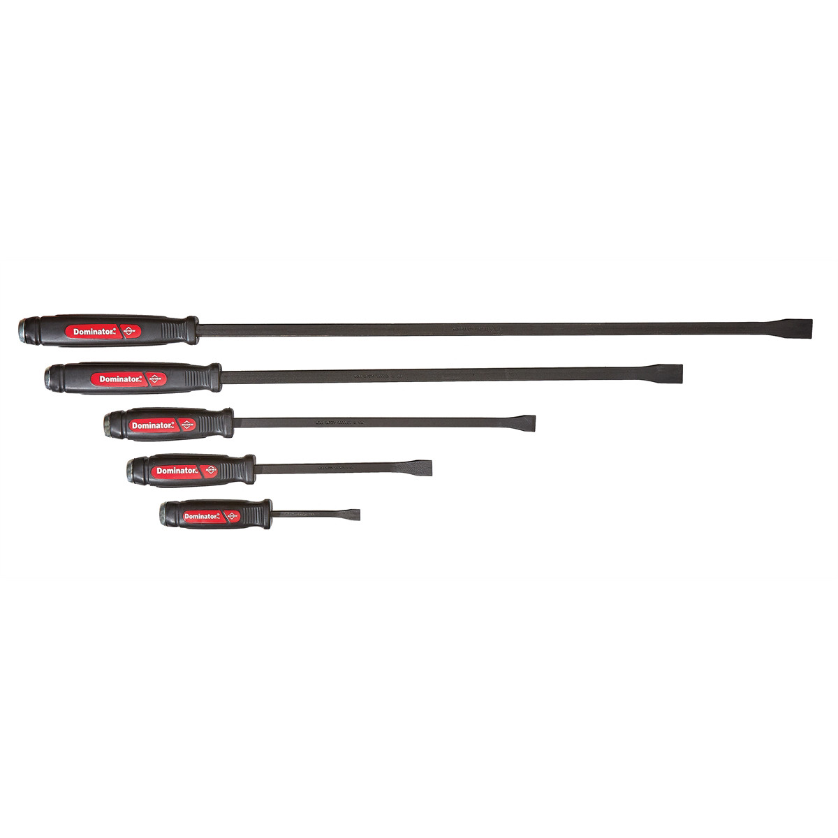 Mayhew 61366 Dominator Curved Pry Bar Set 5 Piece USA Made Heavy Duty Steel