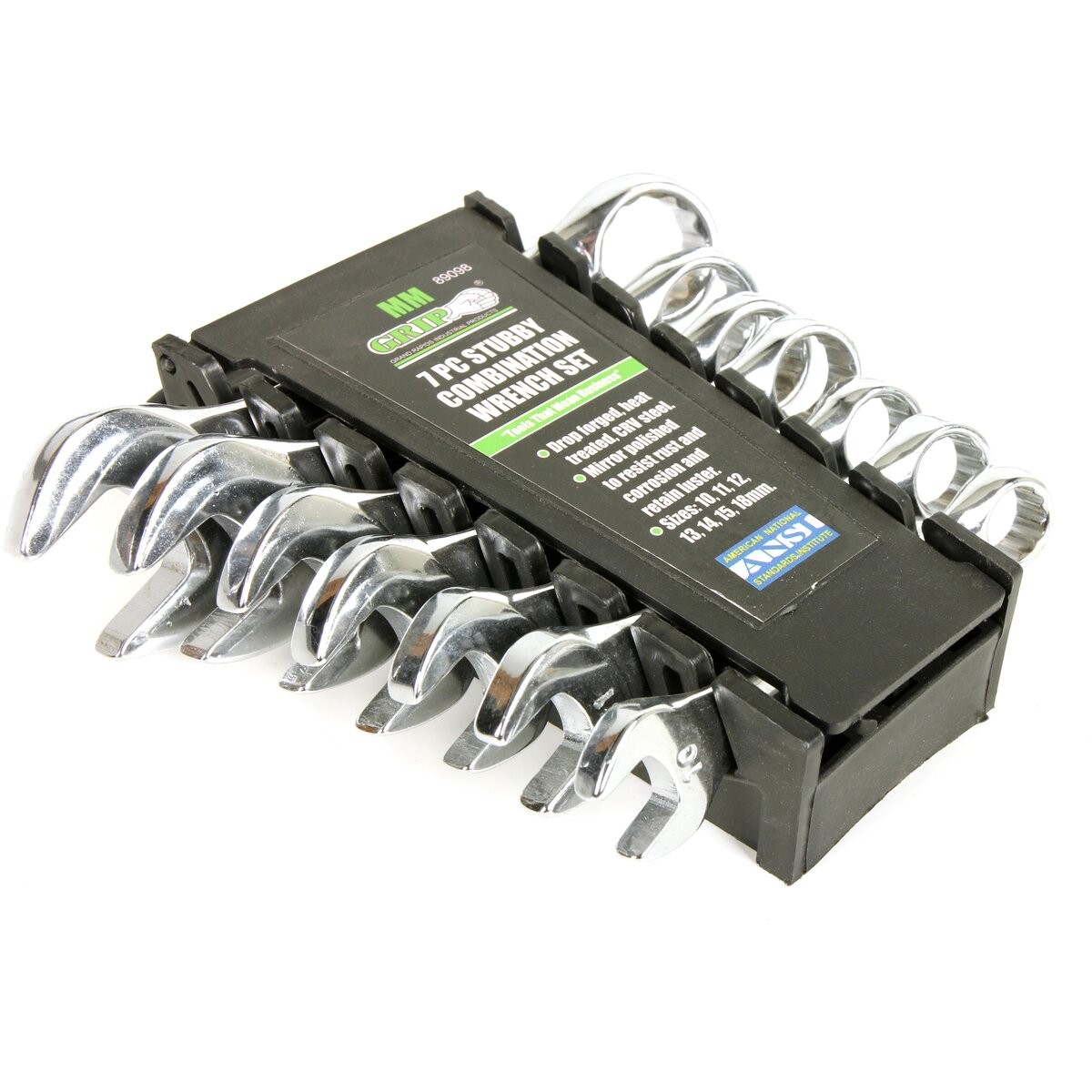 Grip On Tools 7 Piece Metric Stubby Combo Wrench Set – 89098