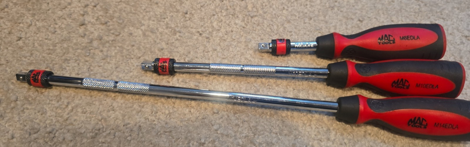 Mac Tools 3 Pc. 1/4” Drive Locking Hand Drive Extension Set