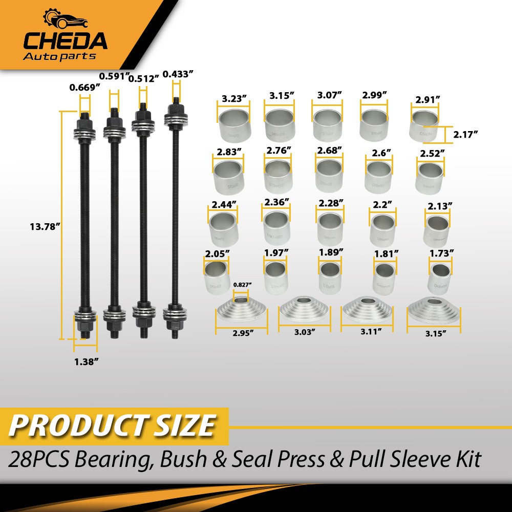 Universal Bearing Bush Seal Tool Kit Press Pull Sleeve Removal Install Set 28PCS