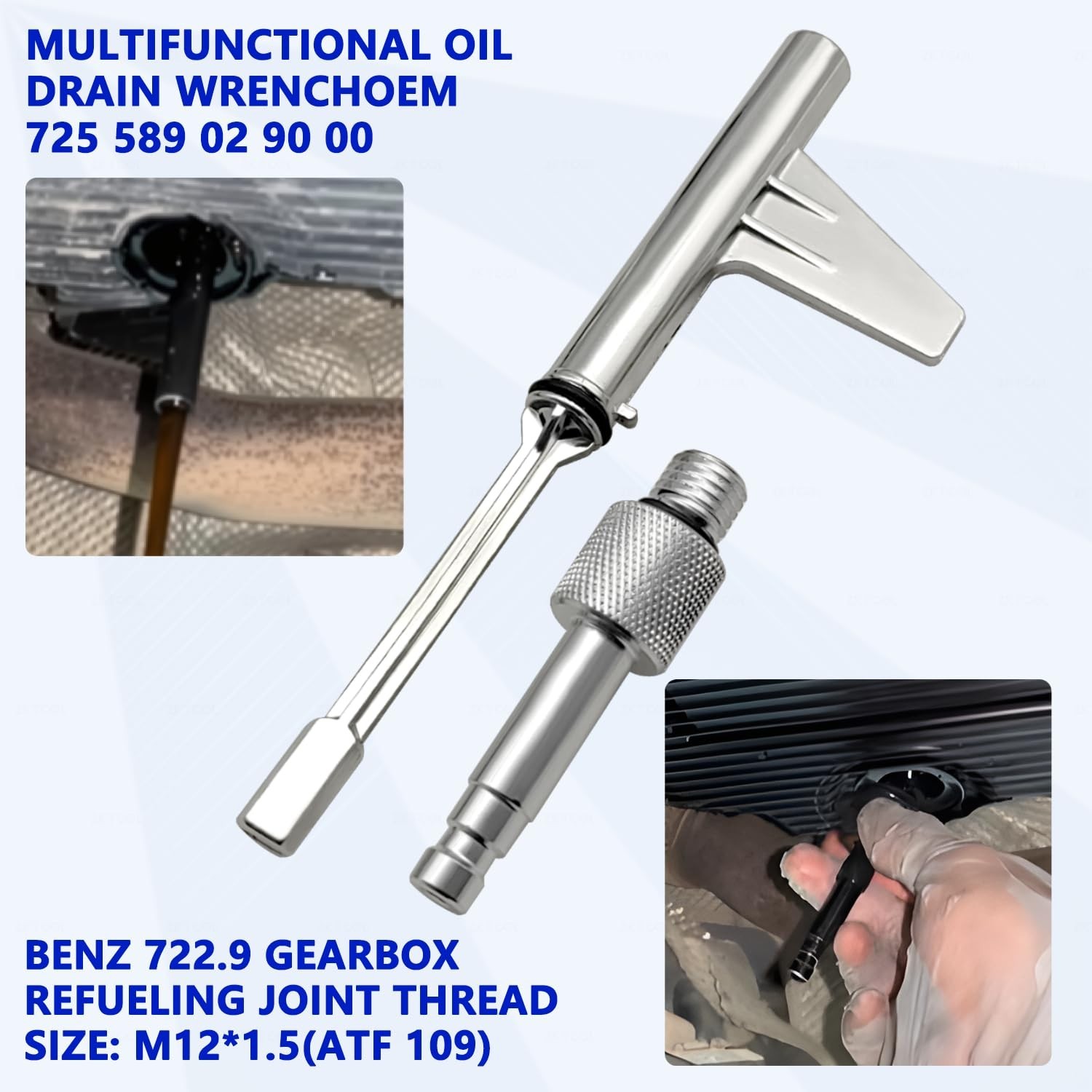 6PCS Metal Transmission Oil Filling Tool for Benz 725.0 9 Speed Transmission