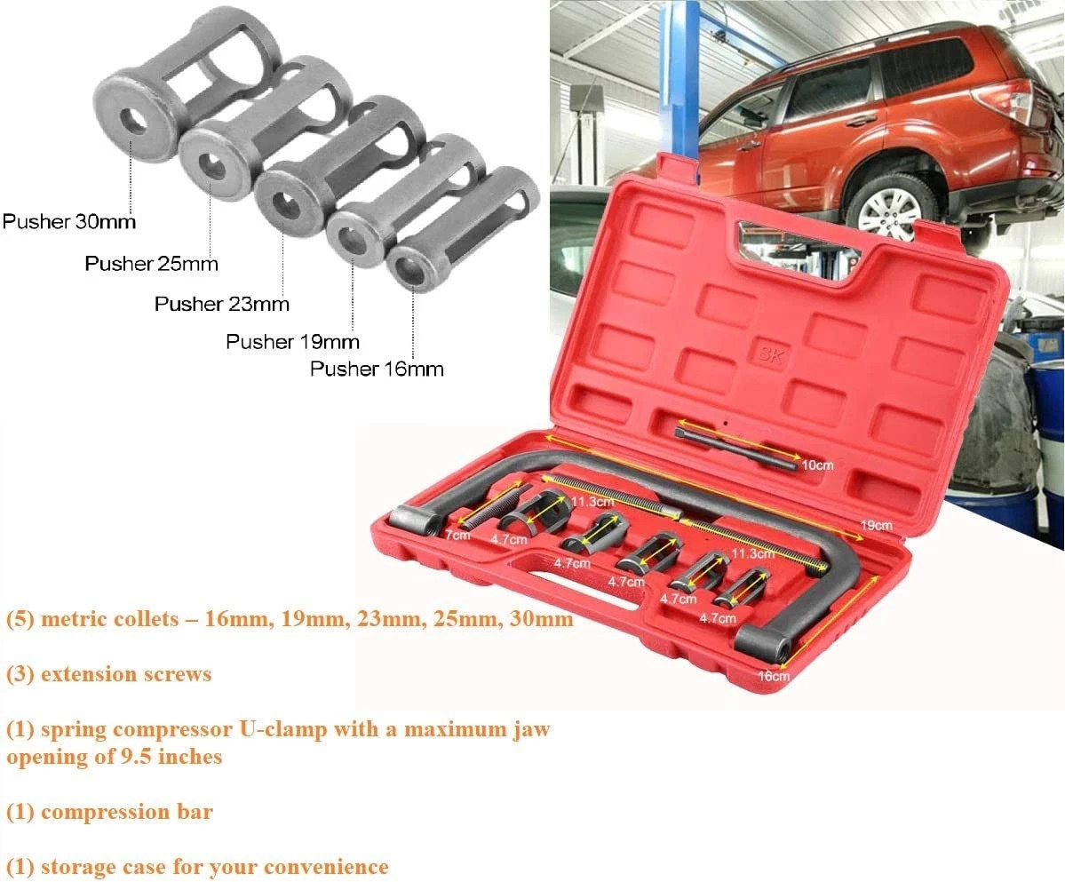 Heavy Duty 5 Sizes Valve Spring Compressor Pusher Automotive Tool Kit for Car US