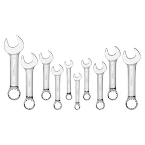 10 Pc. Metric Stubby Full Polished Combination Wrench Set PLT-99525 Brand New!