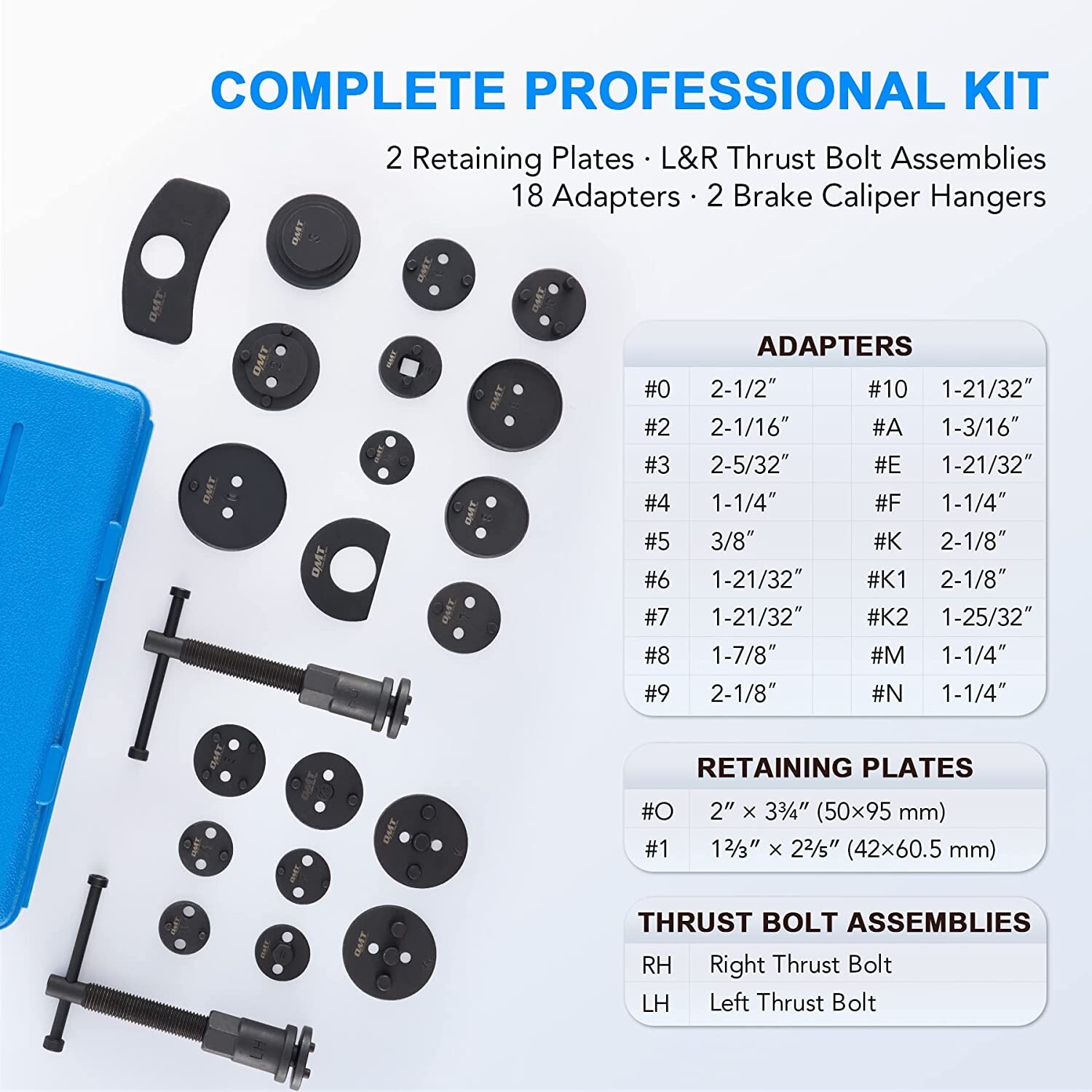 OMT 24pcs Heavy Duty Disc Brake Piston Caliper Compressor Rewind Tool Set Manual