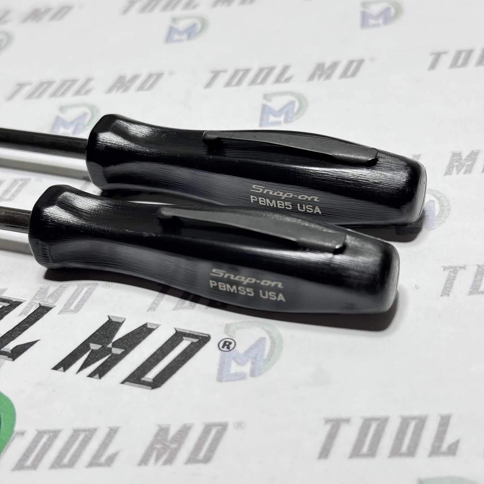 Snap-on Tools USA NEW 2pc BLACK 5″ Straight Bent Mini Pocket Prybar PBMS5 PBMB5