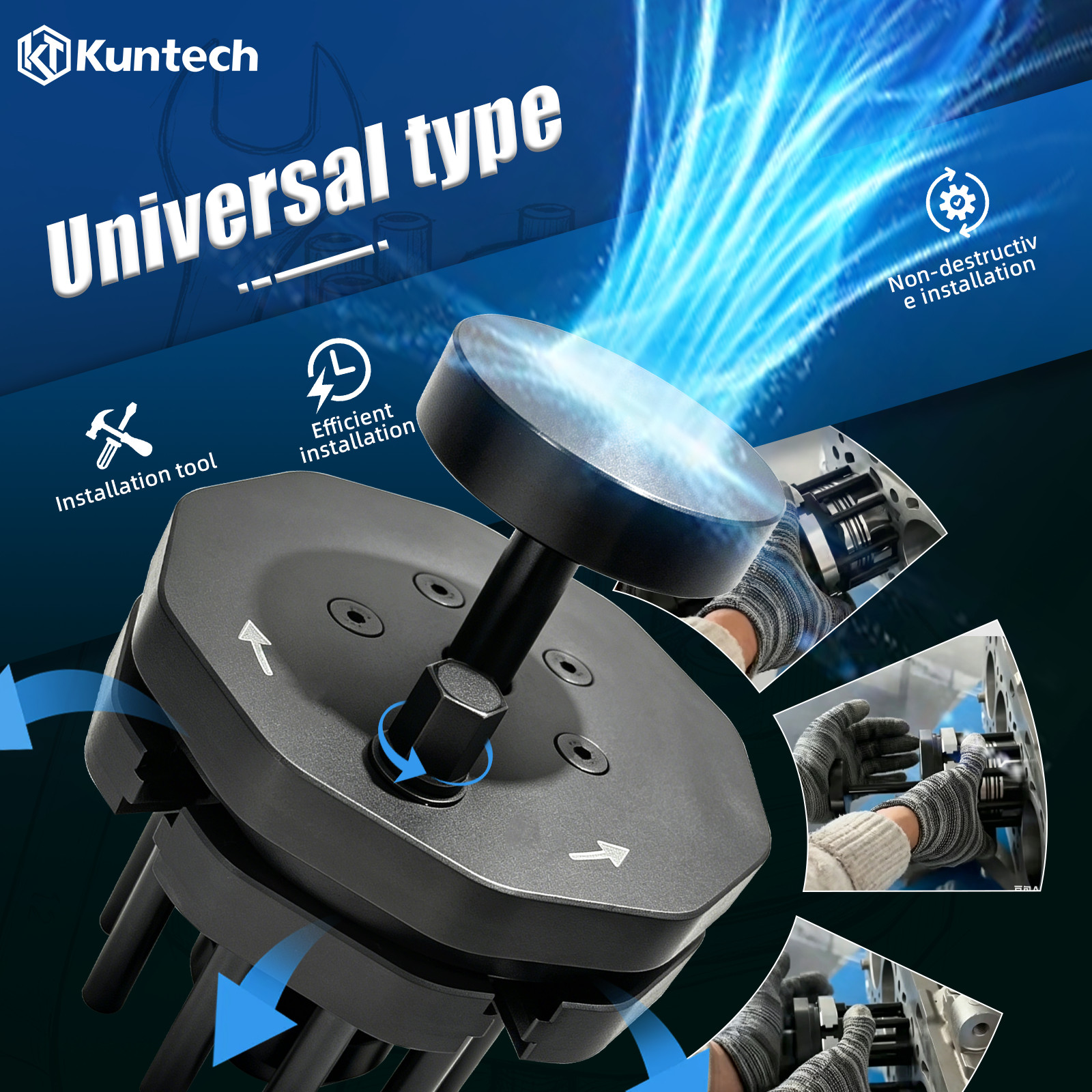 Universal Adjustable Piston Ring Installation Tool for 55-105mm Auto Repair Tool