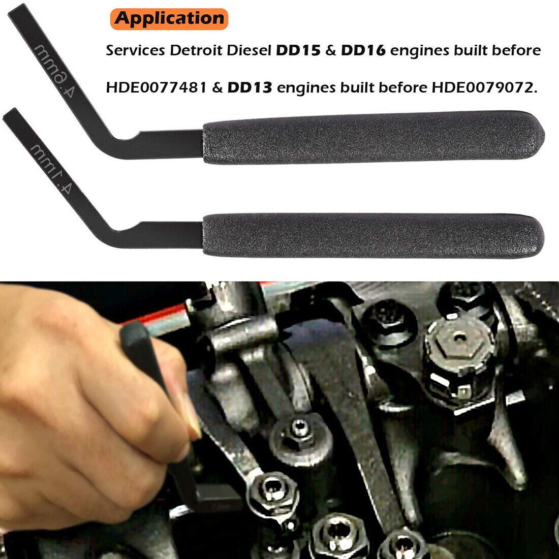 Engine Brake Adjustment Feeler Gauge Set For Detroit Diesel DD15 4.6mm 4.1mm