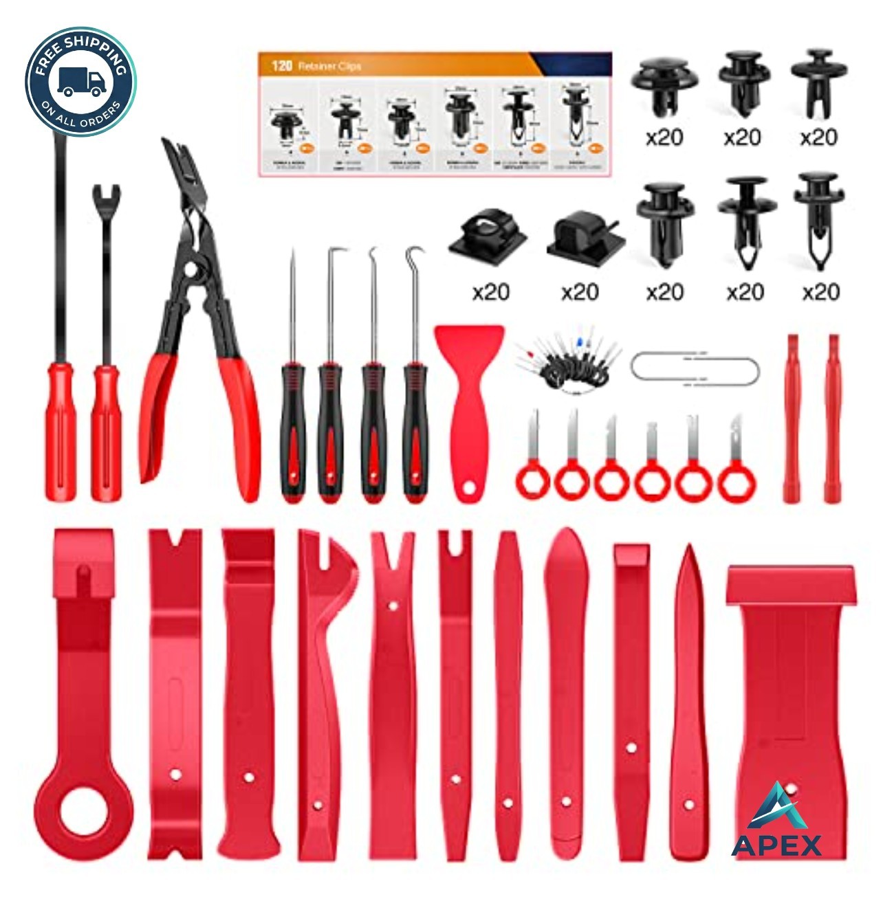 200 Piece Trim Removal Tool Kit Auto Clip Pliers Set Pry Bar Car Panel Radio