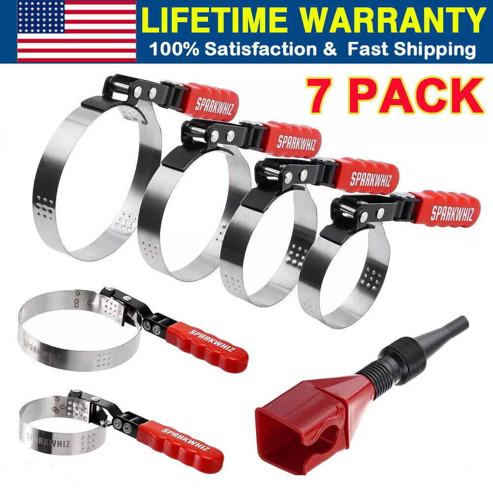 Set of 7 Swivel Oil Filter Wrench 2-1/6” – 5-1/4″ 6 Size Oil Filter Remover Tool