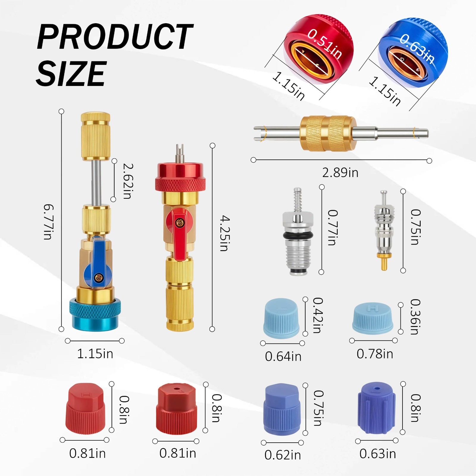 31PCS R134a A/C Valve Core Removal Tool Kit – High/Low Pressure, Leak-Proof, Ext