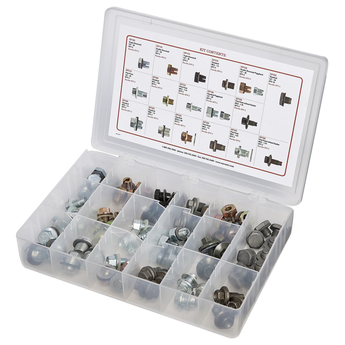 SUR&R Auto Parts DP454 152PC Oil Drain Plug Assortment