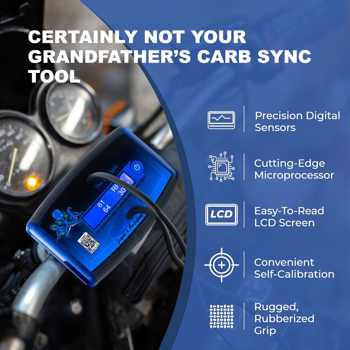 The Digi Sync 2-Channel DS3+ Pro Digital Throttle Body And Carb Sync Tool