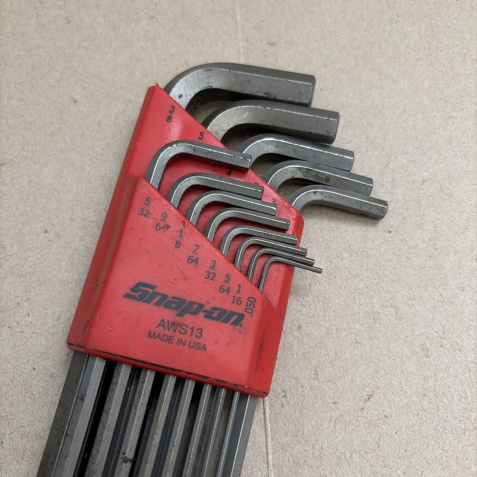 Snap On Tools L-shaped HEX SAE Wrench Set w/Holder -13 keys 1/20-3/8″