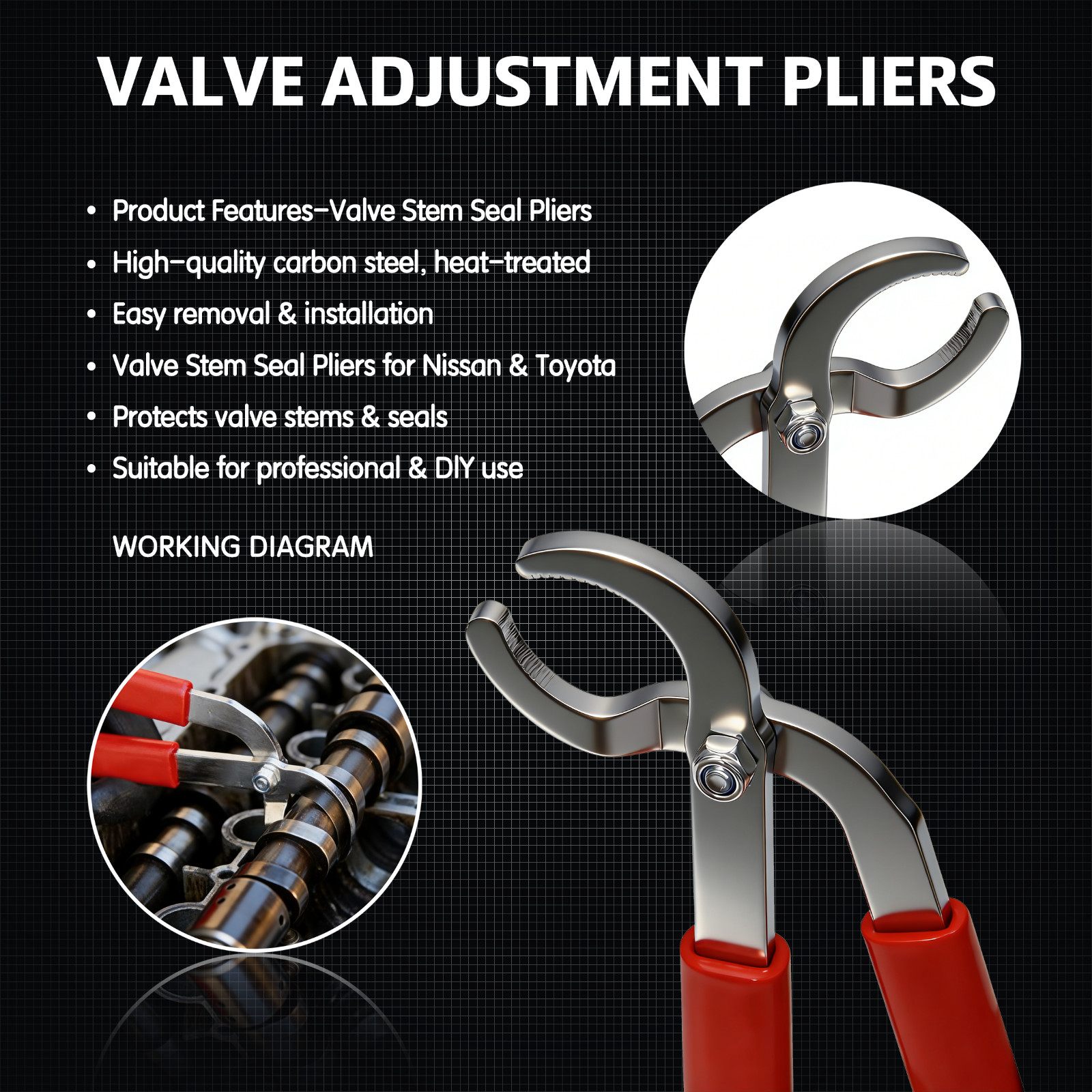 3x Automobile Valve Adjusting Pliers Tool Adjuster for Car Engine Adjustment