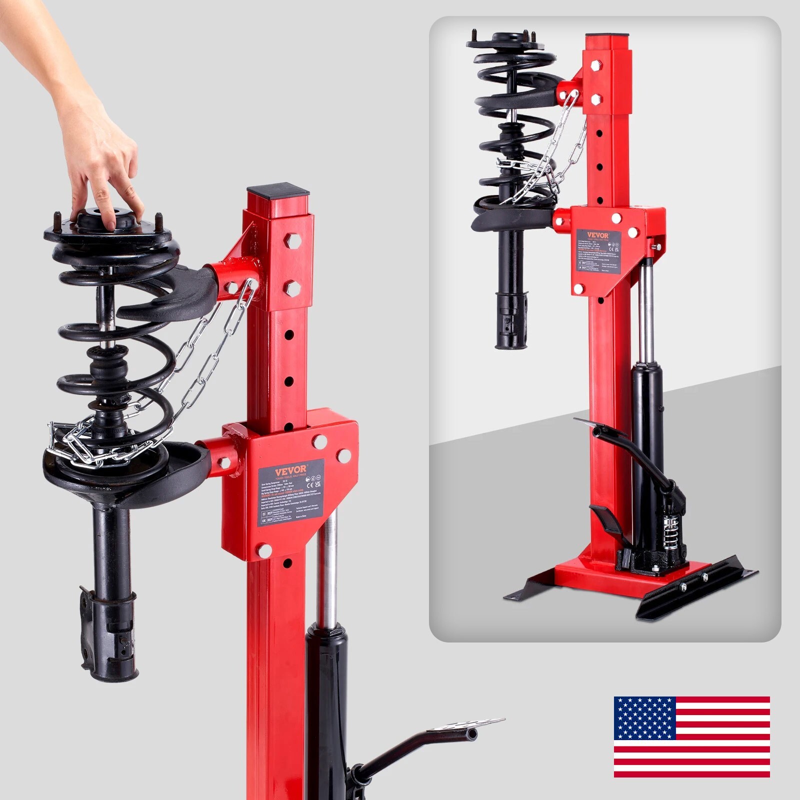 Spring Compressor – 4.5 Ton Hydraulic Jack for Safe Strut & Spring Disassembly