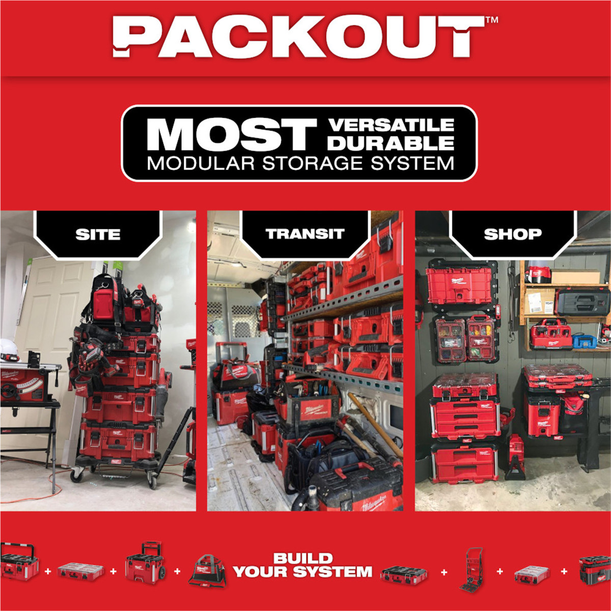 Milwaukee 48-22-8444 PACKOUT Locking Security Bar 50 lb Load Capacity