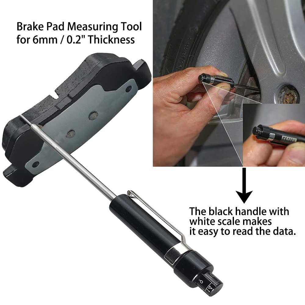 Brake Pad Measuring Tool For 6mm / 0.2 Thickness Brake Pad Gauge Vehicle Measur