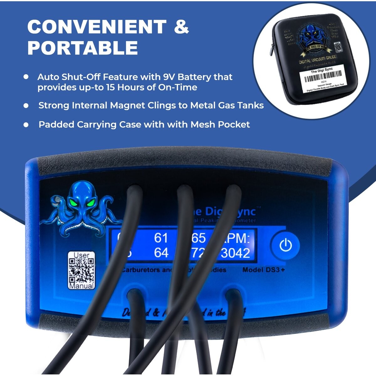 The Digi Sync 6-Channel DS3+ Pro Digital Throttle Body And Carb Sync Tool