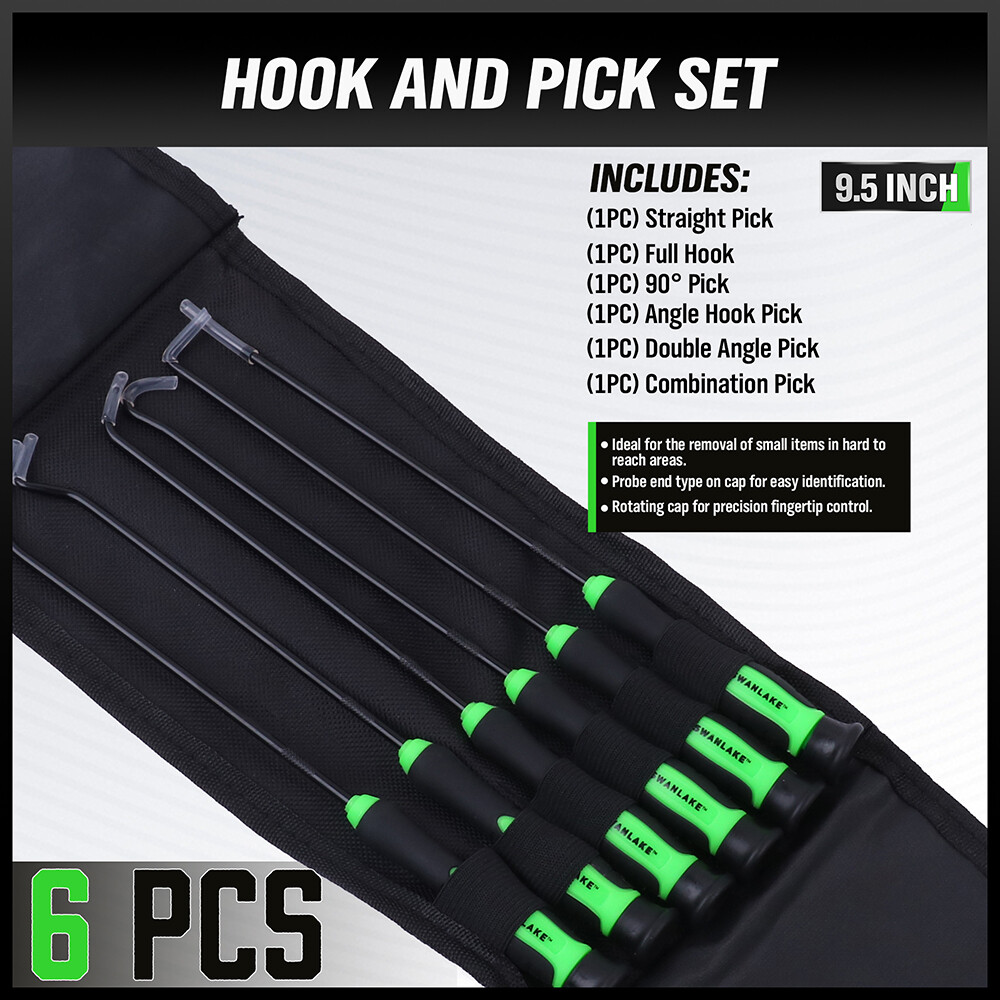 6PC Precision Pick Hook Set Car Auto Oil Seal O-Ring Seal Gasket Puller Remover