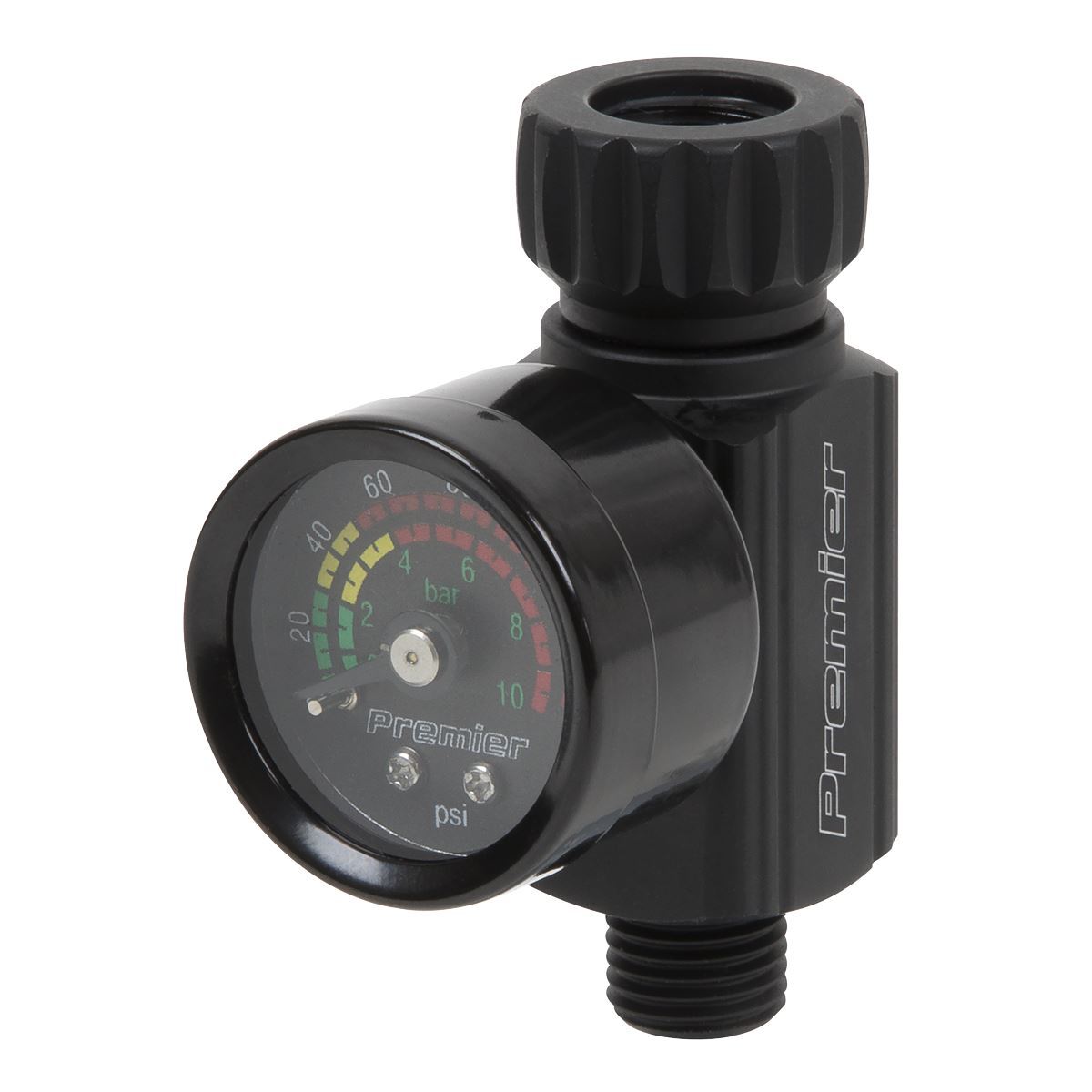 Sealey On-Gun Air Pressure Regulator/Gauge with Glass Lens Premier