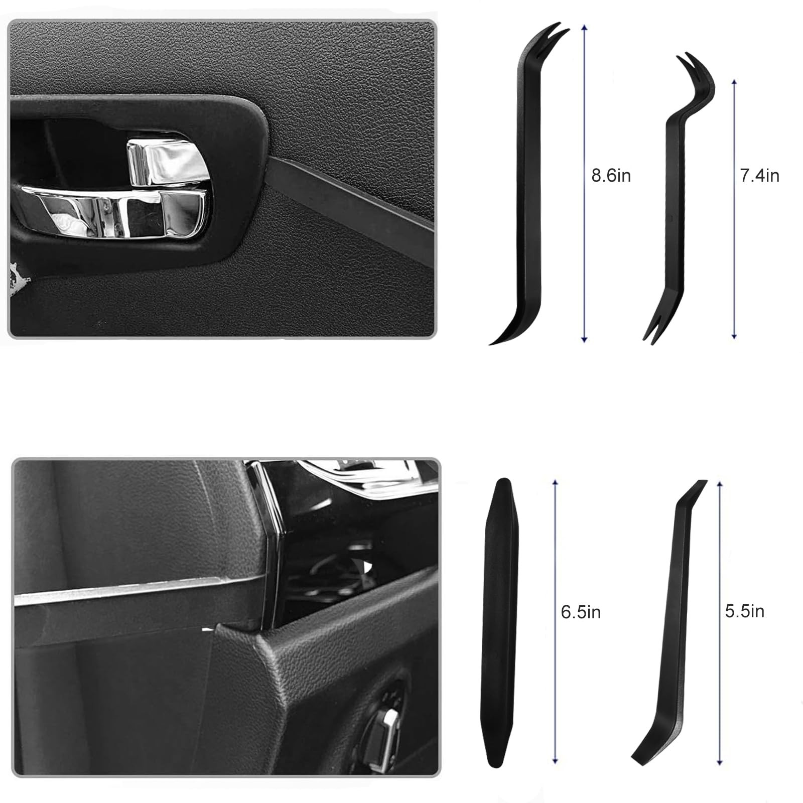 Eaukar 24 Pcs Auto Trim Removal Tool Kit, Metal Car Silver/Black