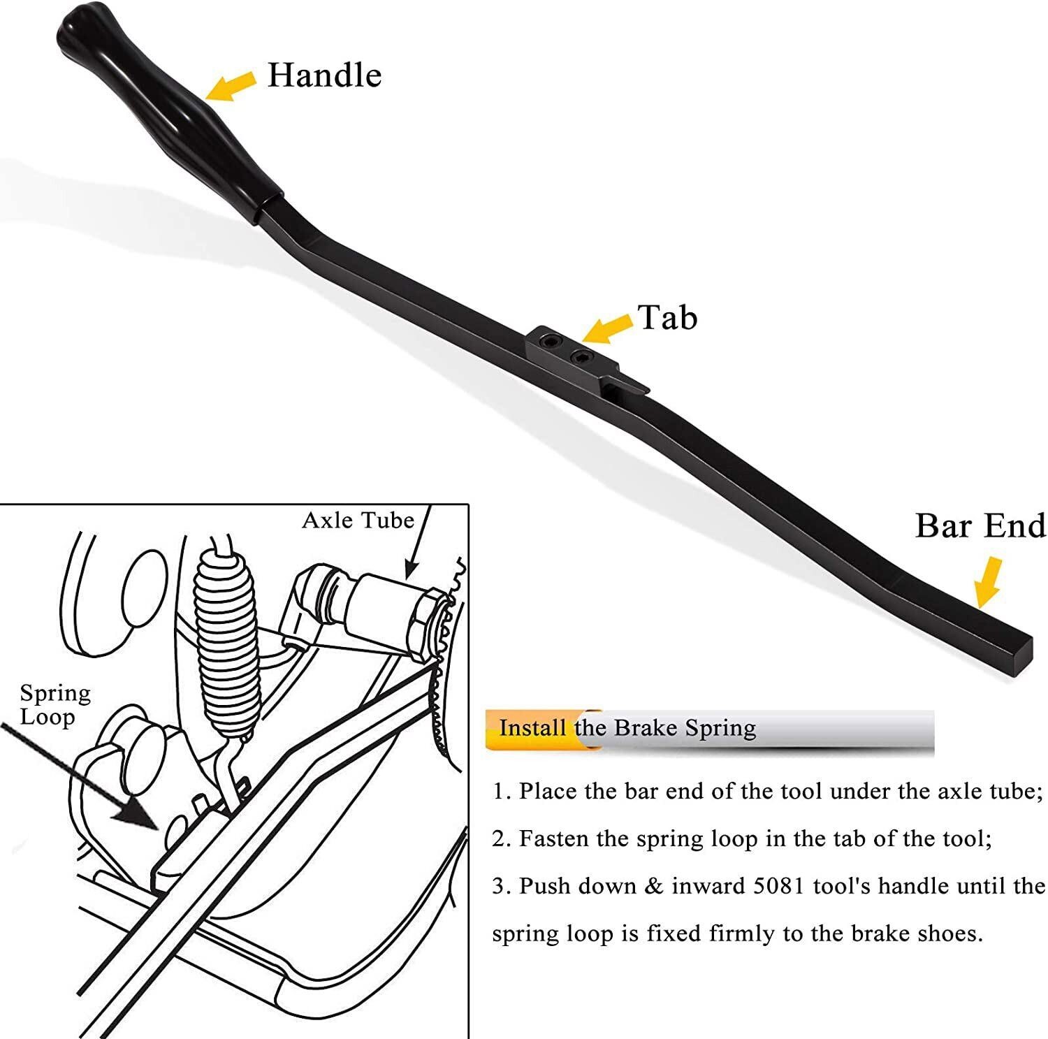 5081 S-Cam Air Brake Spring Tool for Heavy Duty Tractors Trailers Diesel Trucks