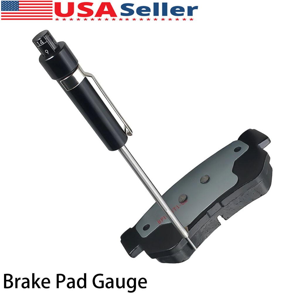Brake Pad Thickness Gauge Measure Tool w/ Scale car Detection Pen Base Plate 6mm