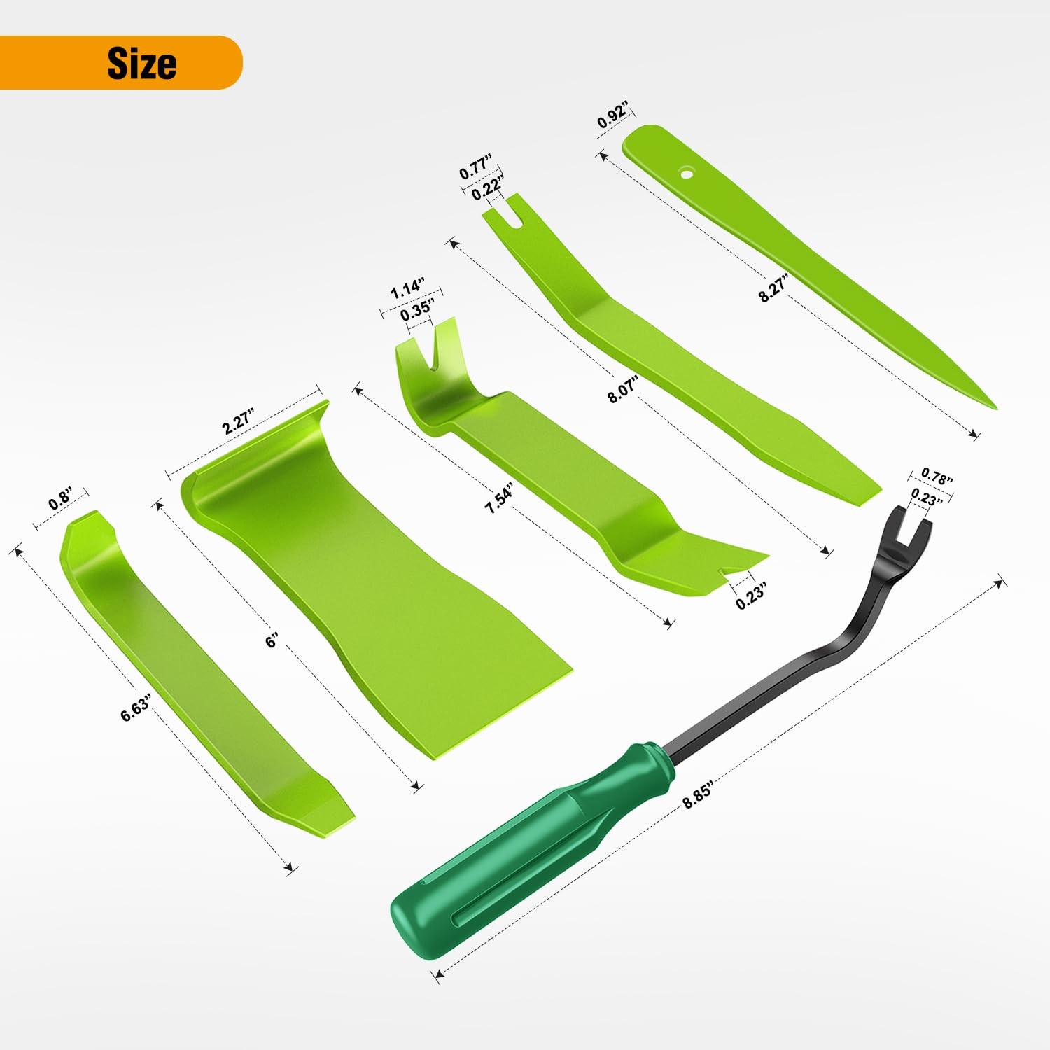 6PCS Auto Trim Removal Tool Kit Green