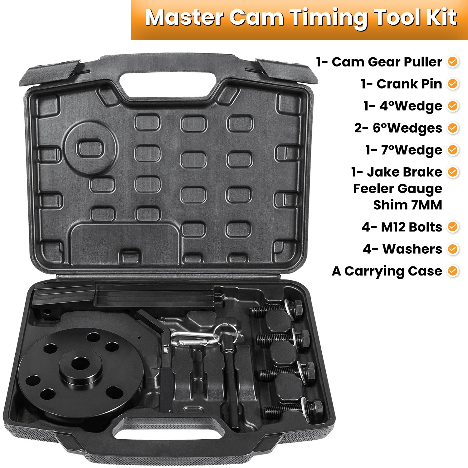 3163021 3163069 Cummins ISX QSX Cam Timing Tool Gear Puller Kit w/ 3163530 Brake