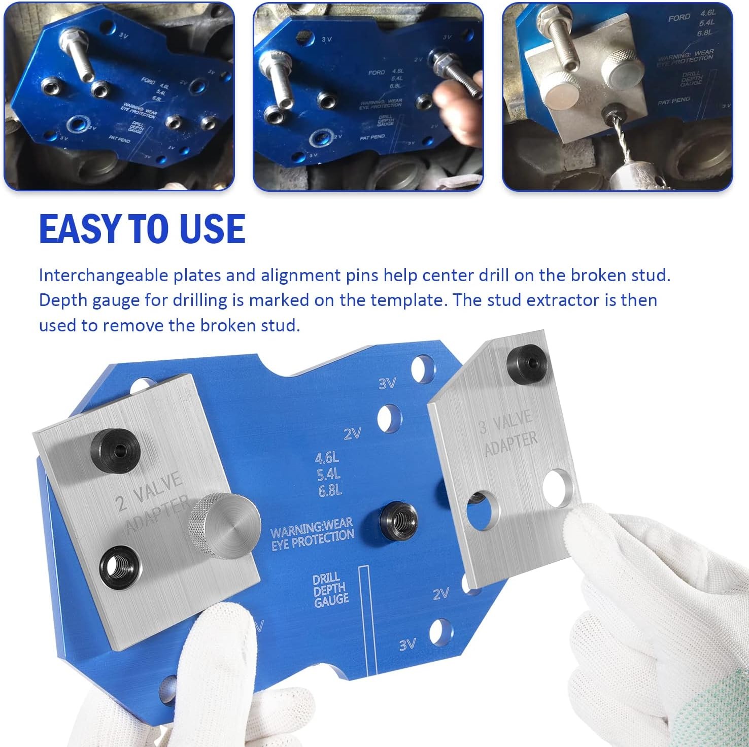 Manifold Drill Template 68500 for Ford 2V 3V Triton Engines 4.6L 5.4L 6.8L V10