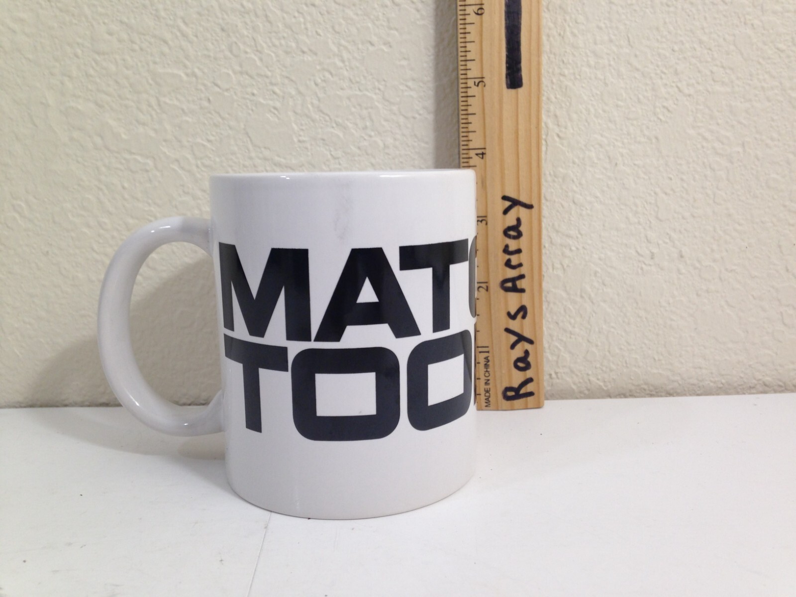 Matco Tools Vintage Ceramic Coffee Mug Cup White black red blue