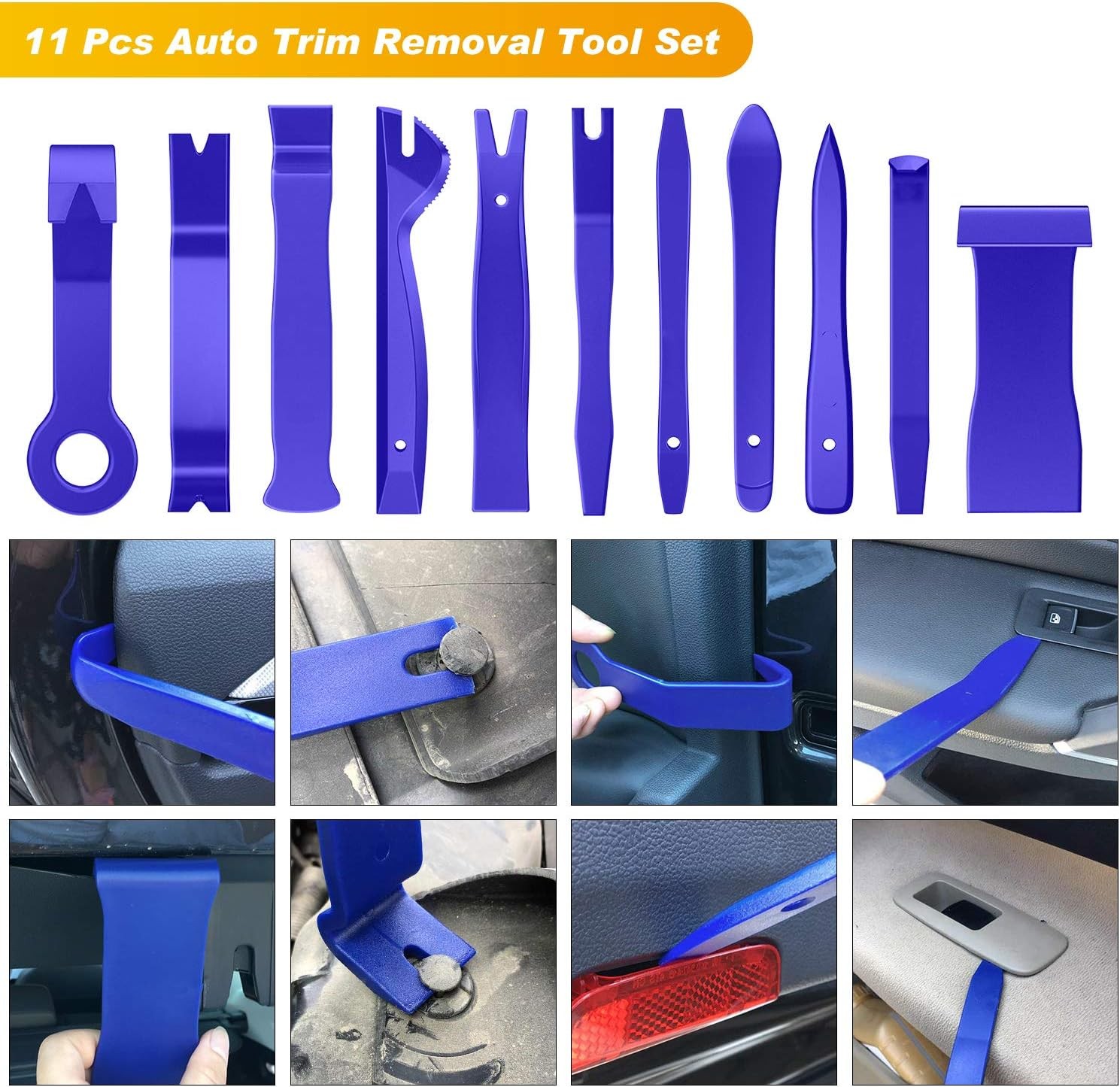 GRC-49 19Pcs Trim Removal Tool Set & Clip Plier Upholstery Remover Nylon Car