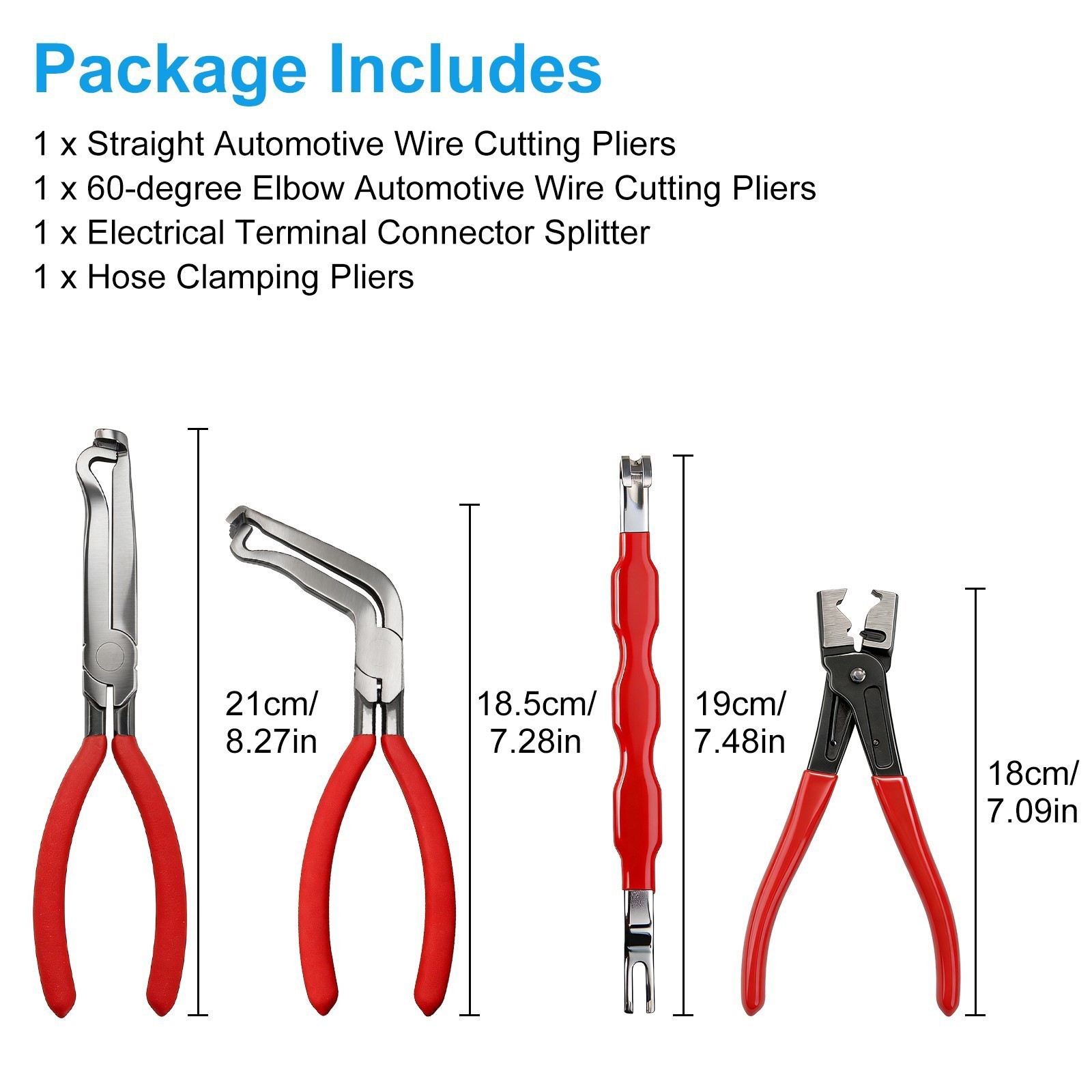 4PCS Electrical Disconnect Plier Set Automotive Connector Separator Removal Tool