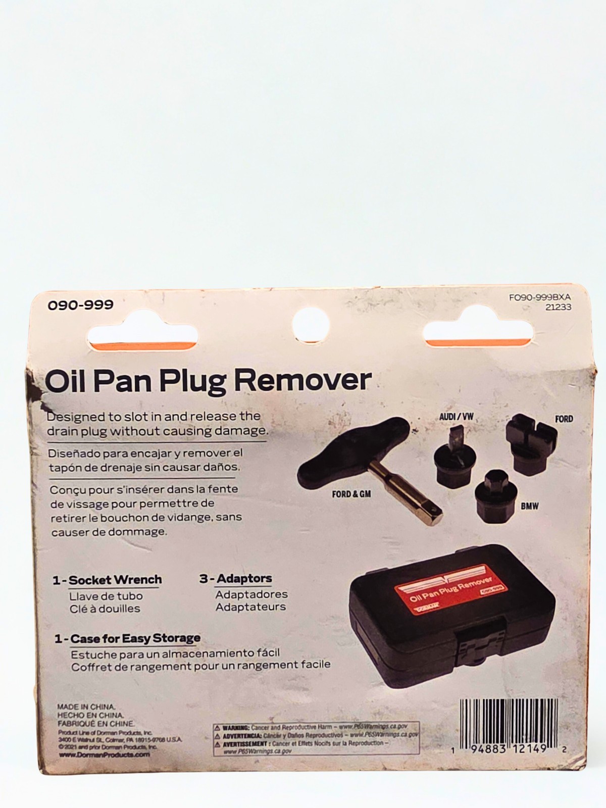 Dorman 090-999 Oil Pan Drain Plug Remover Tool 4 Pc Set
