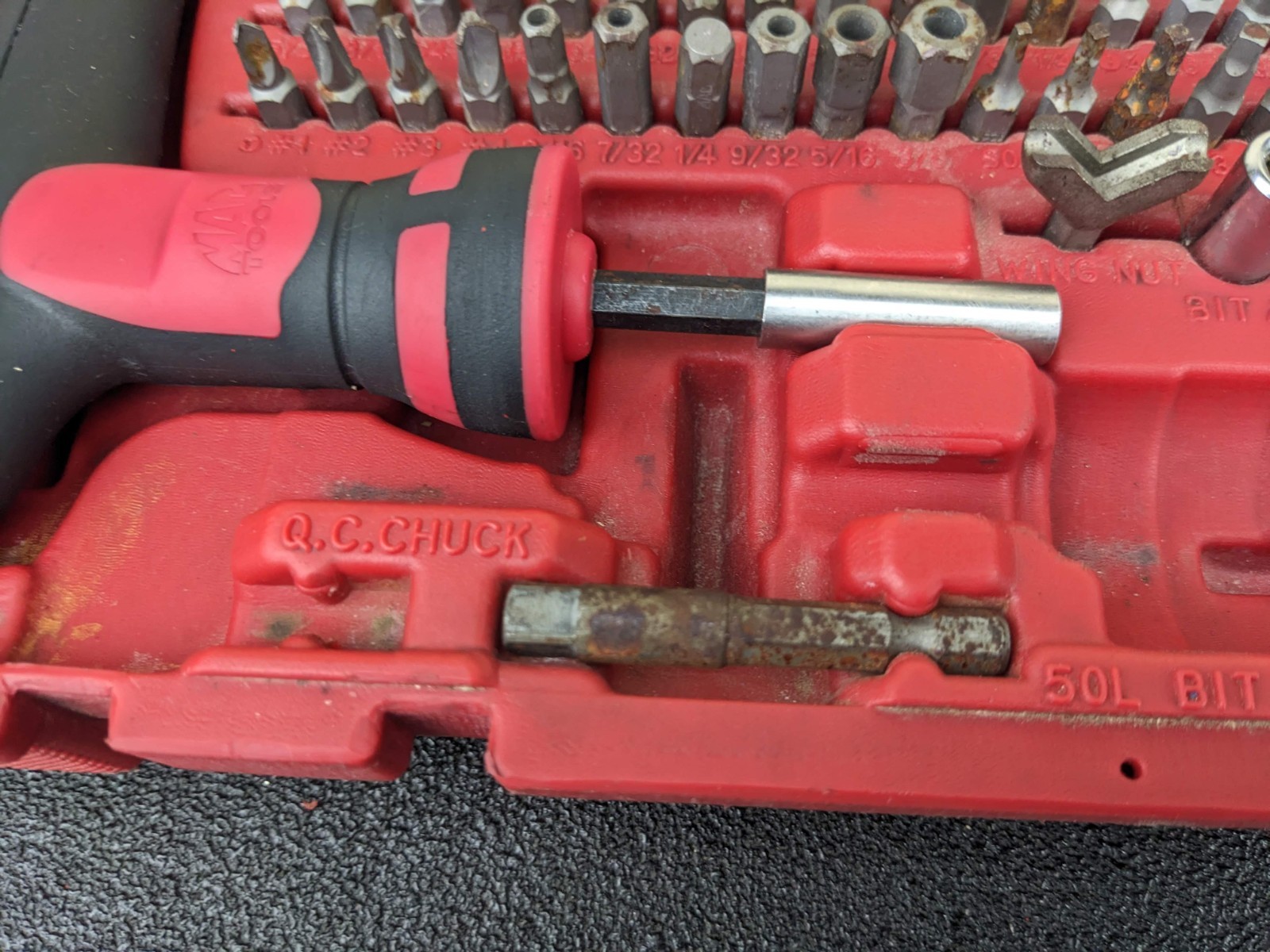 #bp375 Mac Tools Mac-Grip Ratcheting 1/4” Hex Bit Set SBDR123SA for Screwdriver