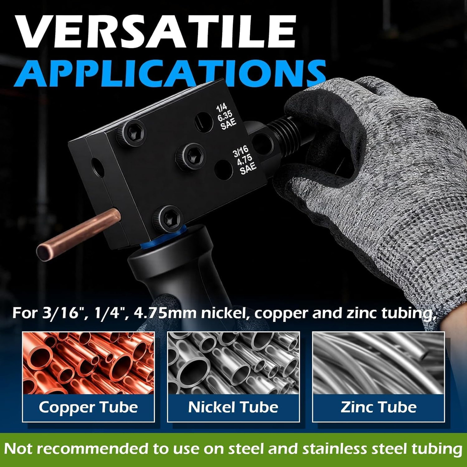 Brake Line Flaring Tool Kit 7-Piece, 3/16″ 1/4″ SAE Double & Bubble Flare Tool