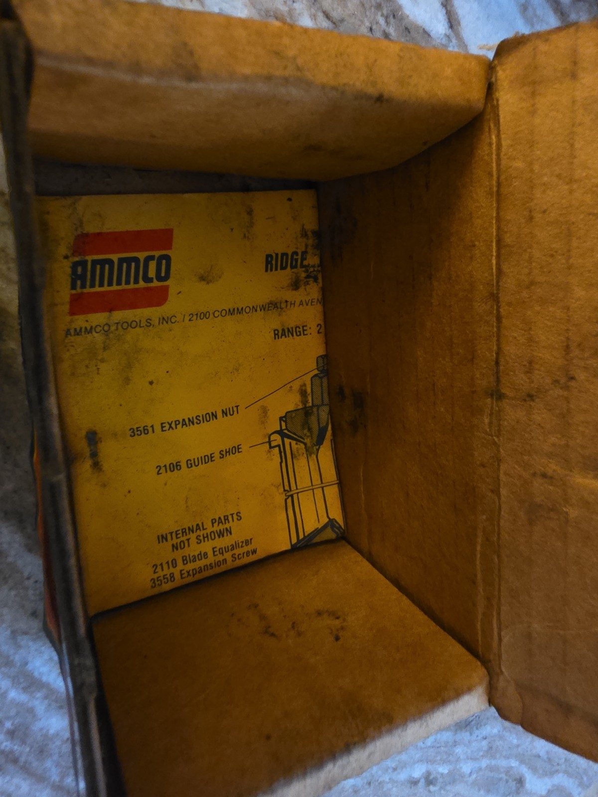 Vintage Box Ammco Model 2100 Ridge Reamer Tool Range 2 9/16” to 5 USA 261482