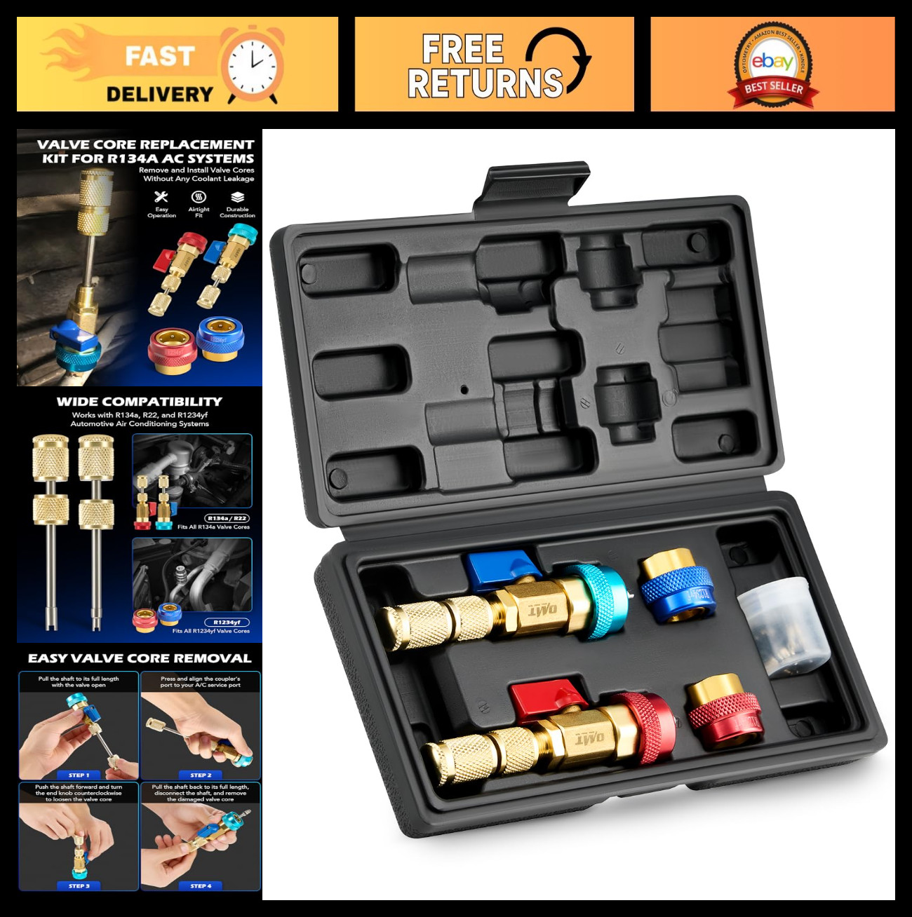 AC Valve Core Removal Tool Kit for R134a R1234yf R22 – Automotive A/C Installer