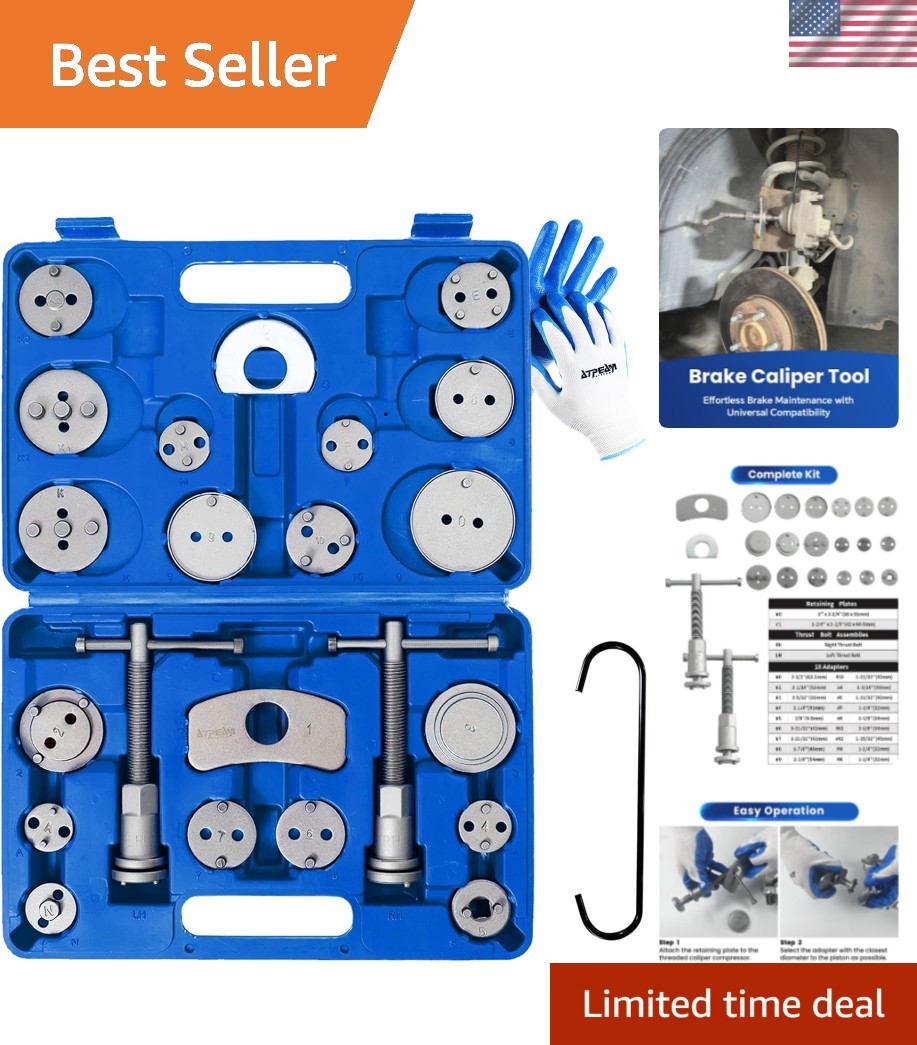 Versatile 24PCS Brake Caliper Compression Kit – Wide Application & Storage Case
