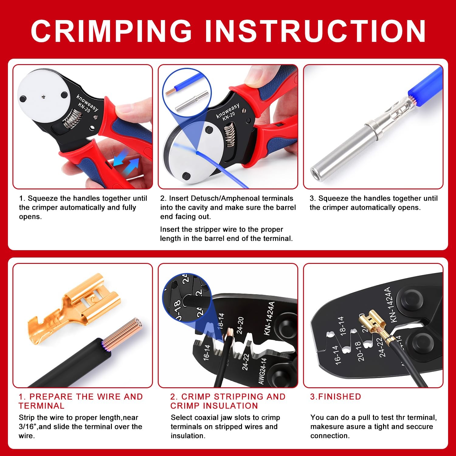 Deutsch Crimper Kits for DT Silver With Black Handles