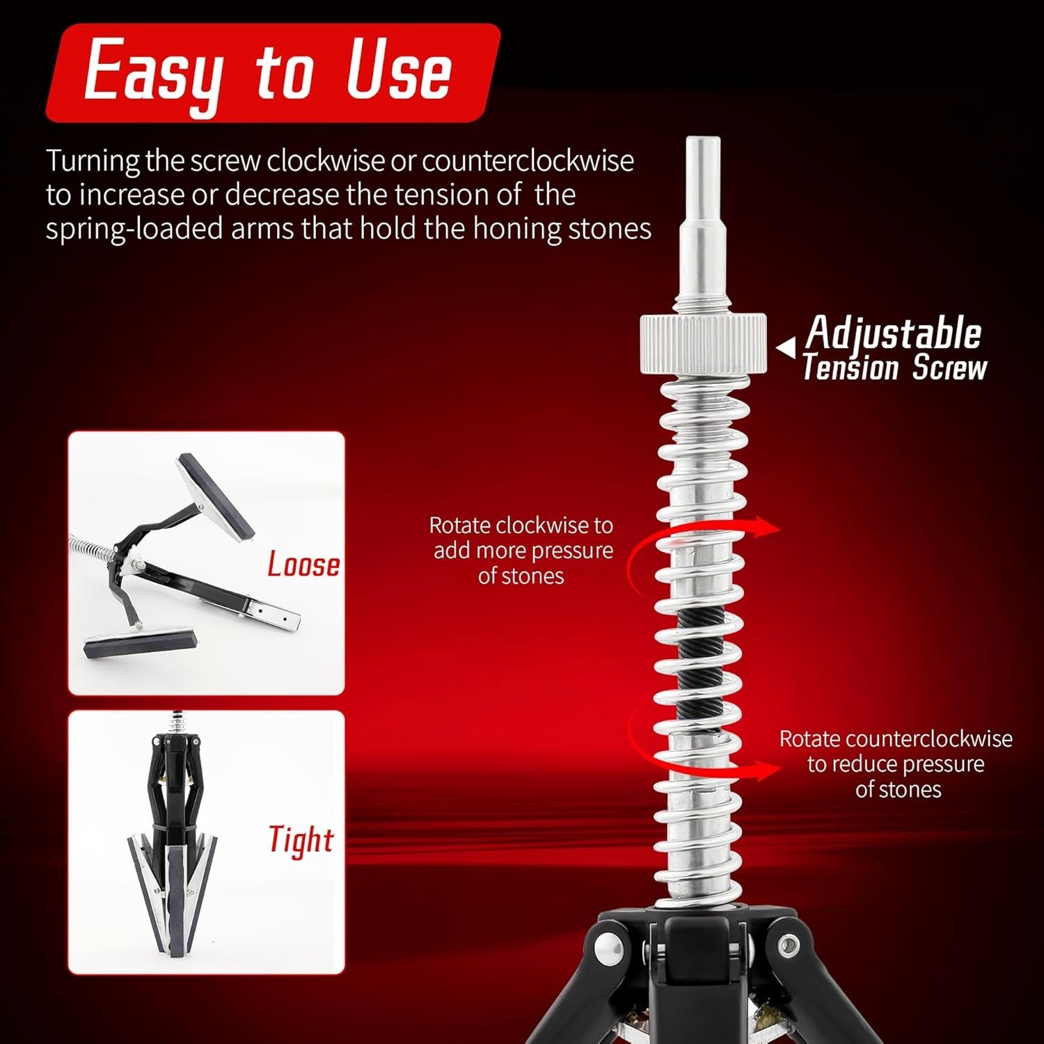 Cylinder Hone Tool Adjustable Engine Honing Tool for 2 to 7 Inch Cylinders