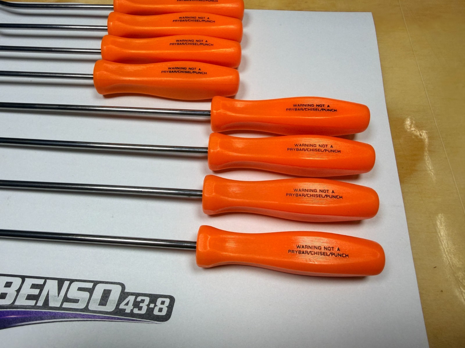 Snap-on Tools USA NEW ORANGE 8pc Mini Hard Grip Short & Long Master Pick Set