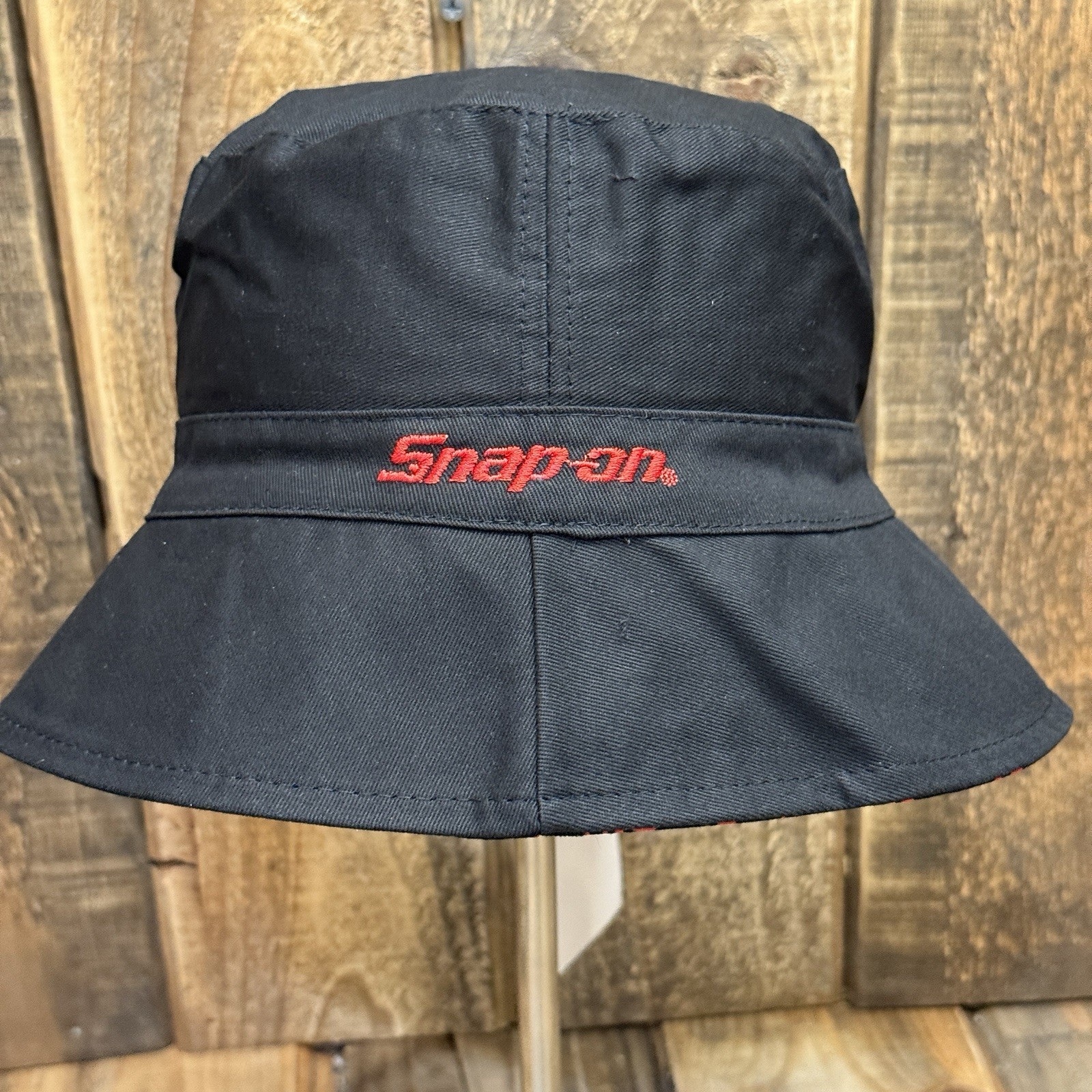 SNAP-ON TOOLS REVERSIBLE BUCKET HAT UNISEX ONE SIZE RED BLACK ALL OVER PRINT