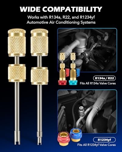 AC Valve Core Removal Tool Kit for R134a R1234yf R22 – Automotive A/C Installer