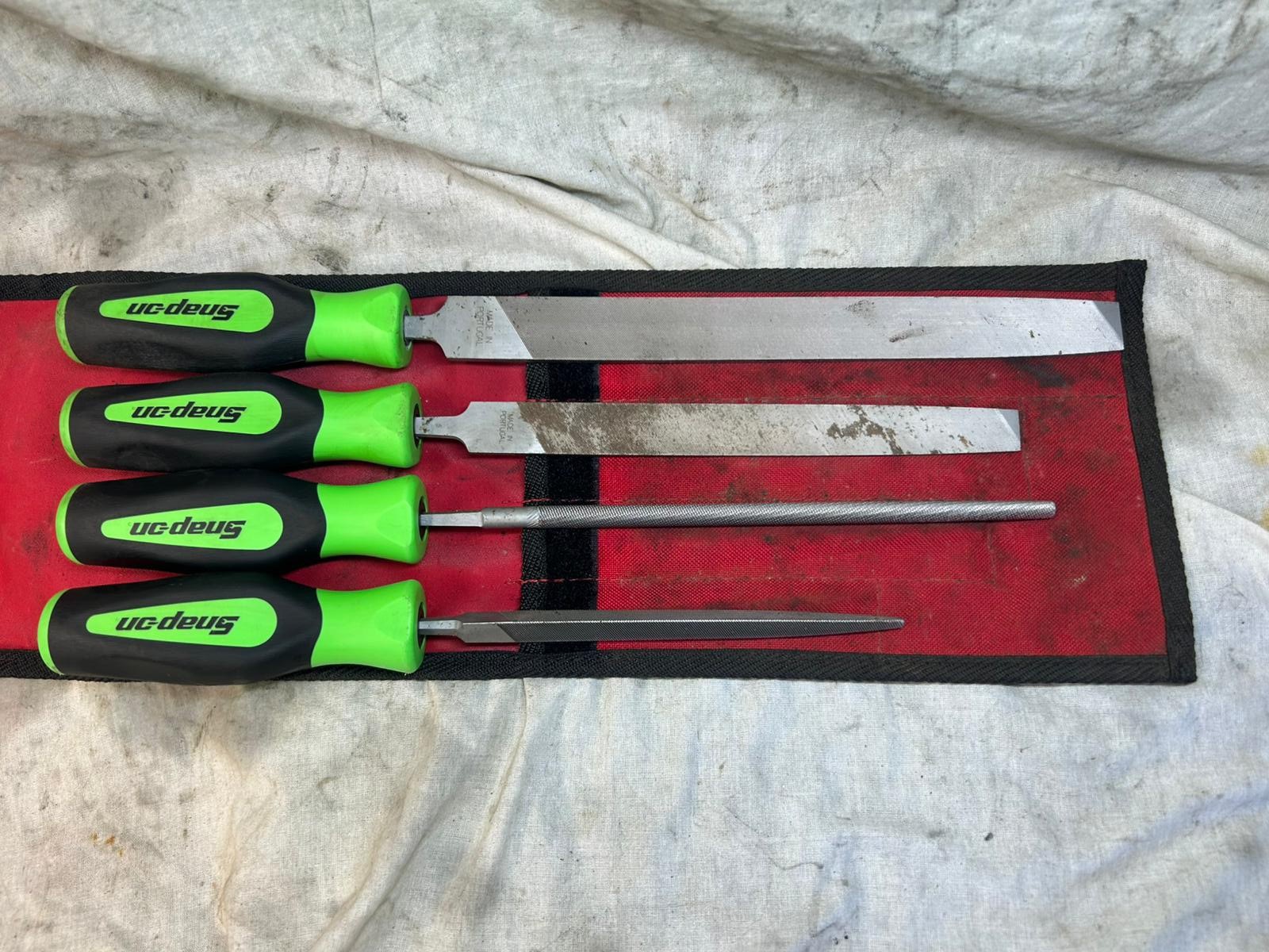 SNAP ON 4PC INSTINCT SOFT GREEN HANDLED FILES SET