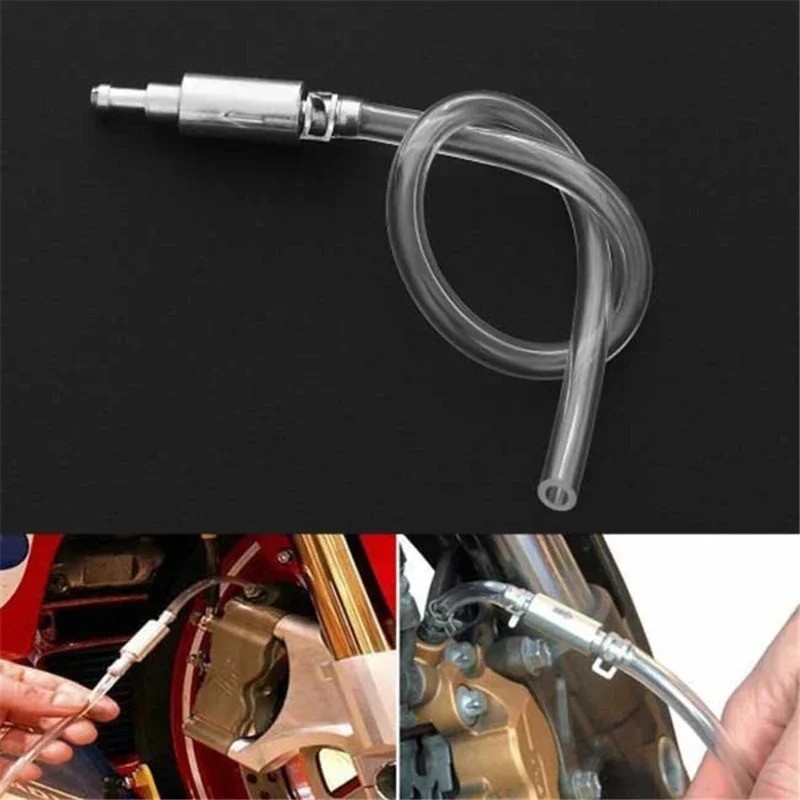 1 PCS Brake Bleeder Hose, One Way Check Valve Tube Bleeding Tool Kit Silver