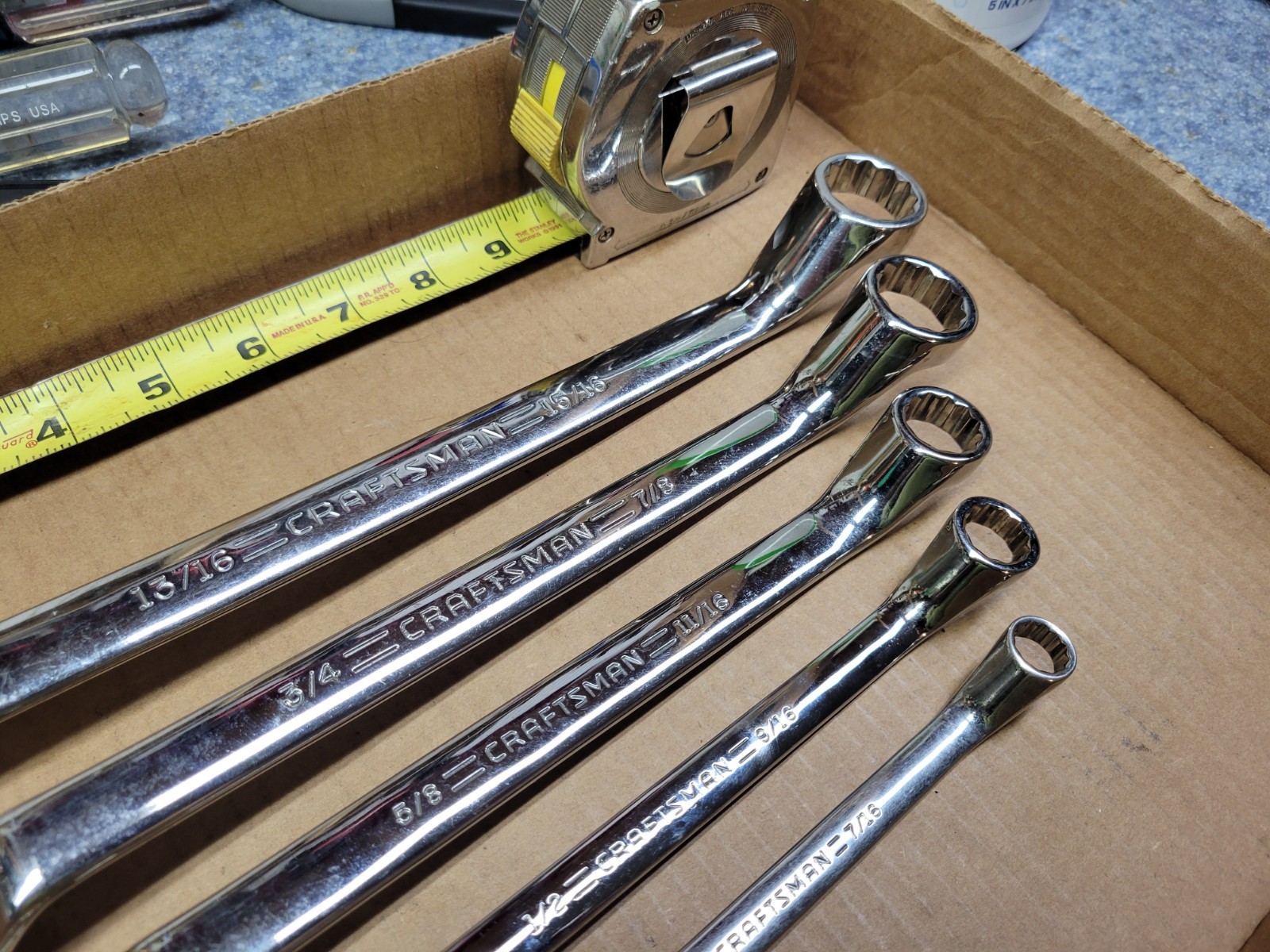 Craftsman USA 5-Piece SAE Deep Offset Full Polish Double Box End Wrench Set