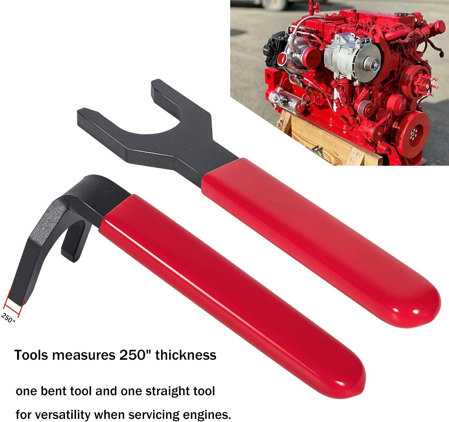 13260 Fuel Line Disconnect Wrench Set Bent & Straight Tool for Cummins ISB & ISX
